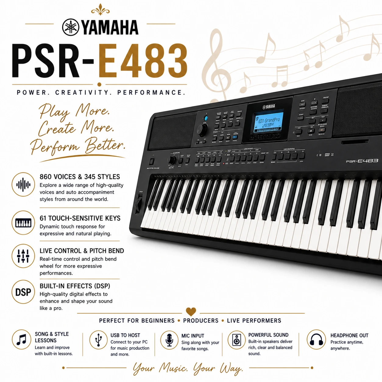 Yamaha PSR-E483 Keyboard
