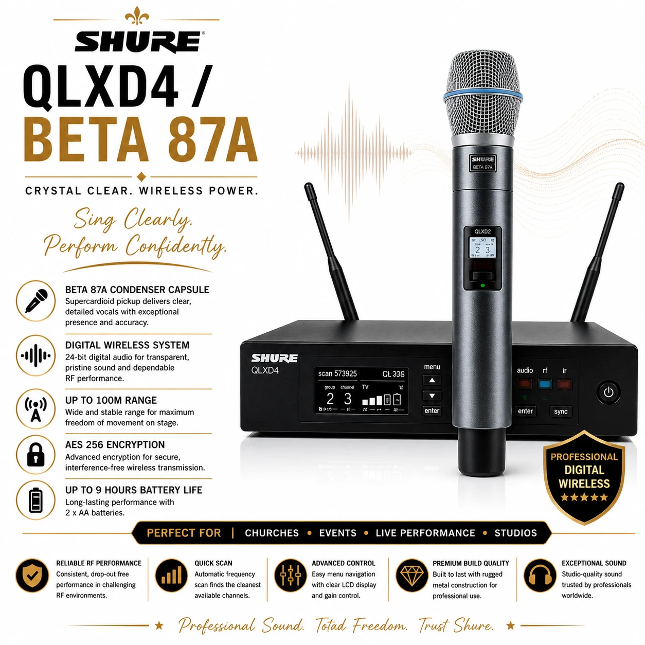Shure Qlxd4 Beta87A wirel...