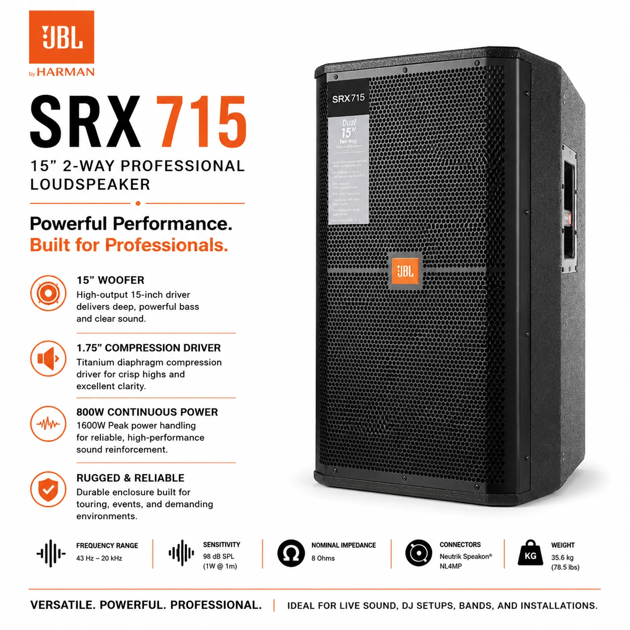 Jbl SRX 715 single speake...