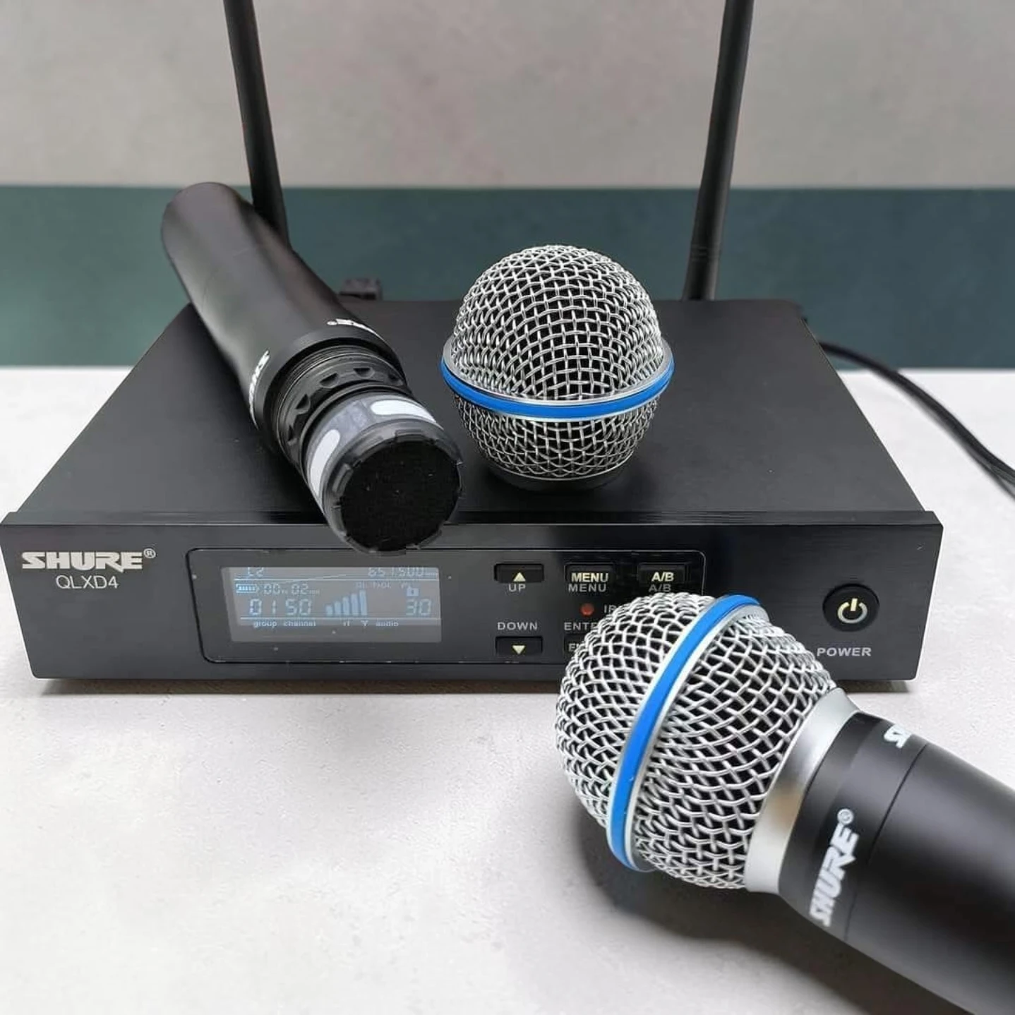 Shure QLXD4 dual handheld wireless microphone